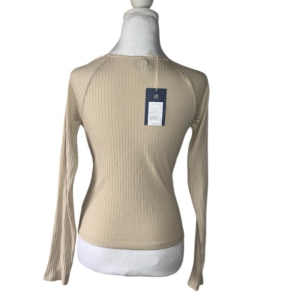 Universal Thread Beige Ribbed Blouse - Picture 2 of 5